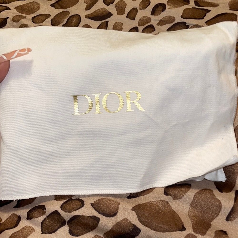 Authentic Dior long saddle wallet with chain
